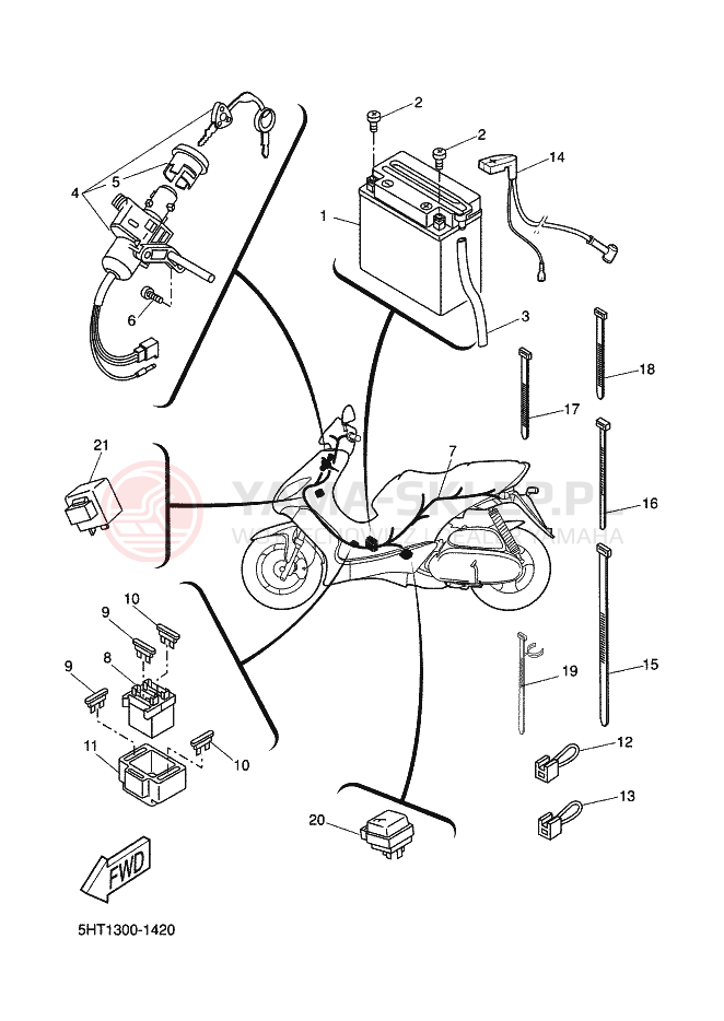 Schemat "układ elektryczny" do Yamaha THUNDER