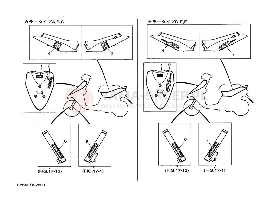 Schemat "naklejki" do Yamaha YG50Z JOG Z