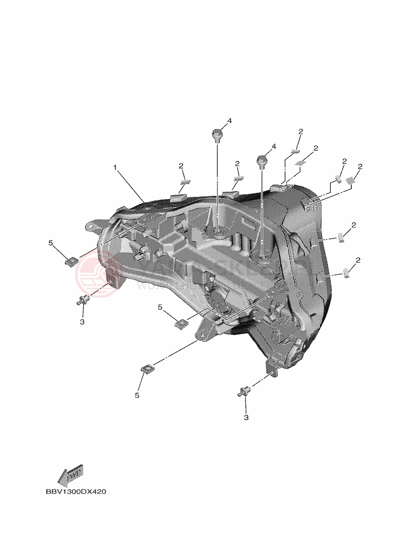 Schemat "Oświetlenie tył" do Yamaha TMAX