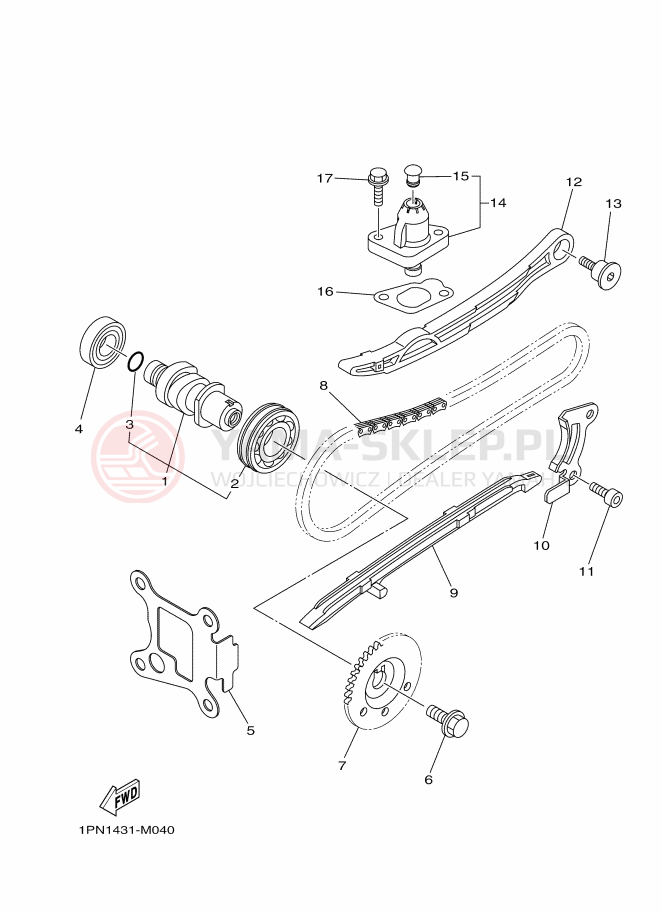 Schemat "Wałek rozrządu" do Yamaha TRICITY 125