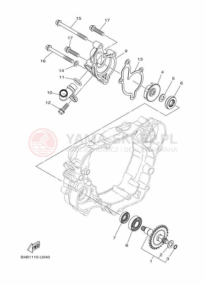Schemat "Pompa wody" do Yamaha YZ85