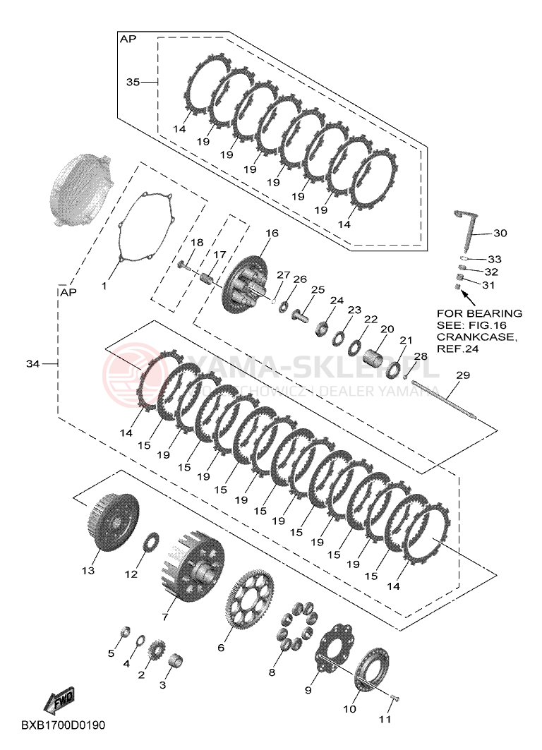Schemat "sprzęgło" do Yamaha WR250F