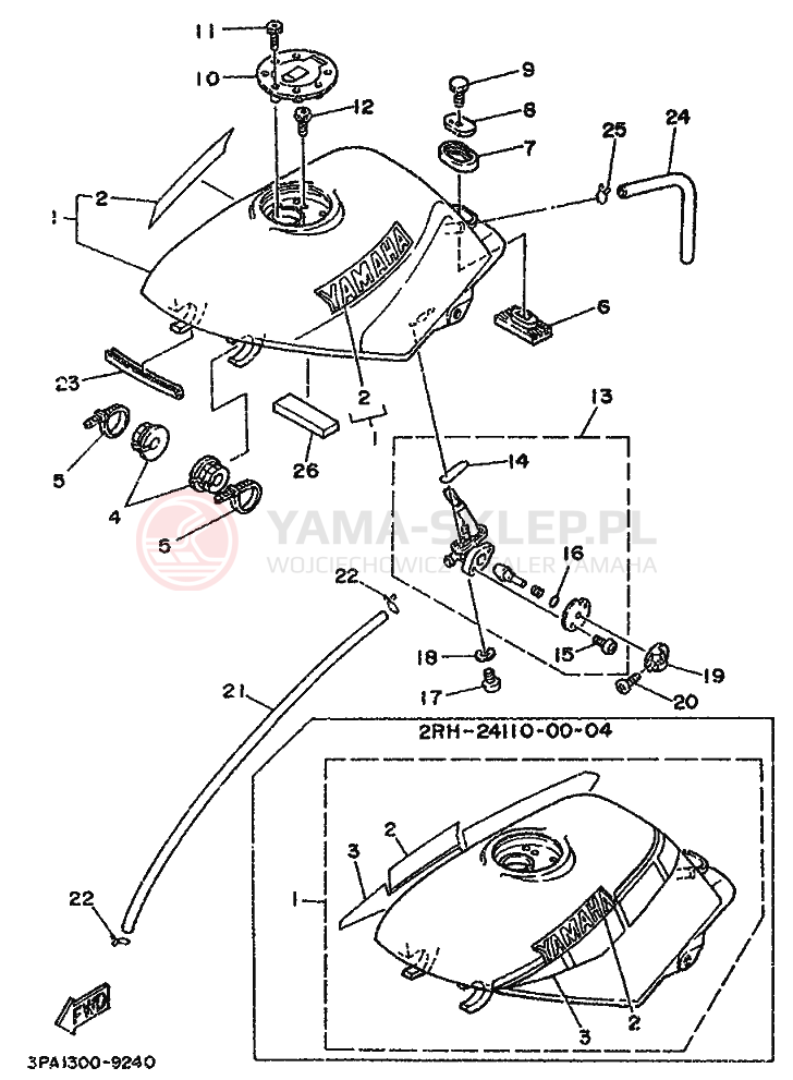 Schemat "zbiornik paliwa" do Yamaha TZR125