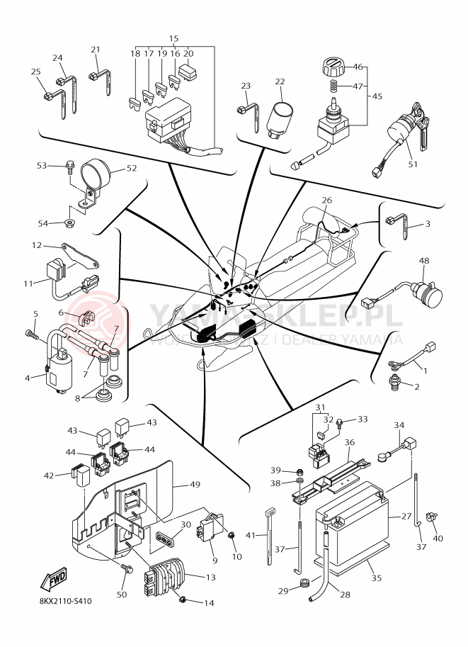 Schemat "układ elektryczny" do Yamaha VK540V