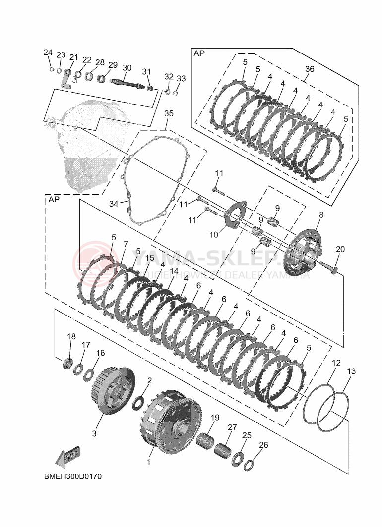Schemat "sprzęgło" do Yamaha MT-09