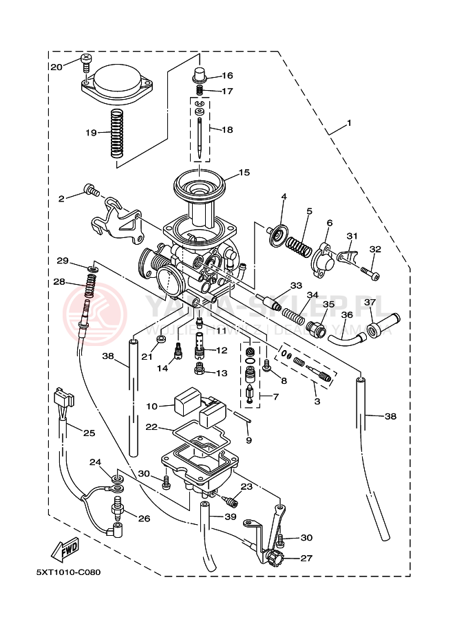 Schemat "Gaźnik" do Yamaha XG250 TRICKER