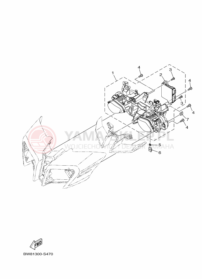 Schemat "Lampa przód" do Yamaha MT-10