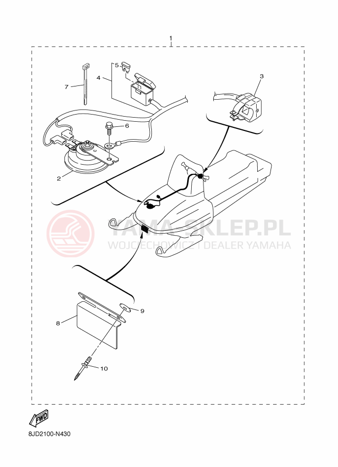 Schemat "układ elektryczny" do Yamaha VK540V