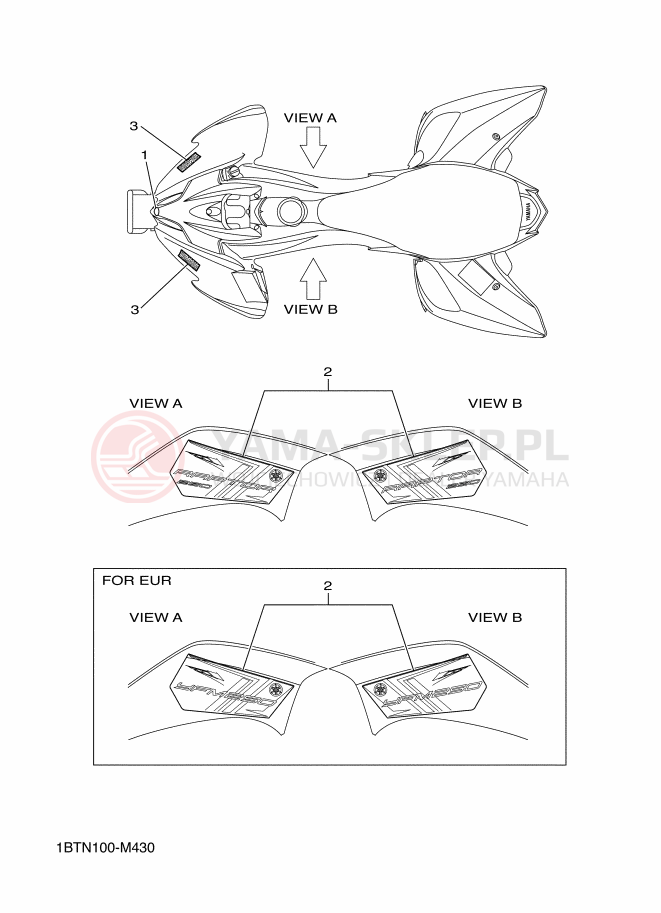 Schemat "naklejki" do Yamaha YFM250R