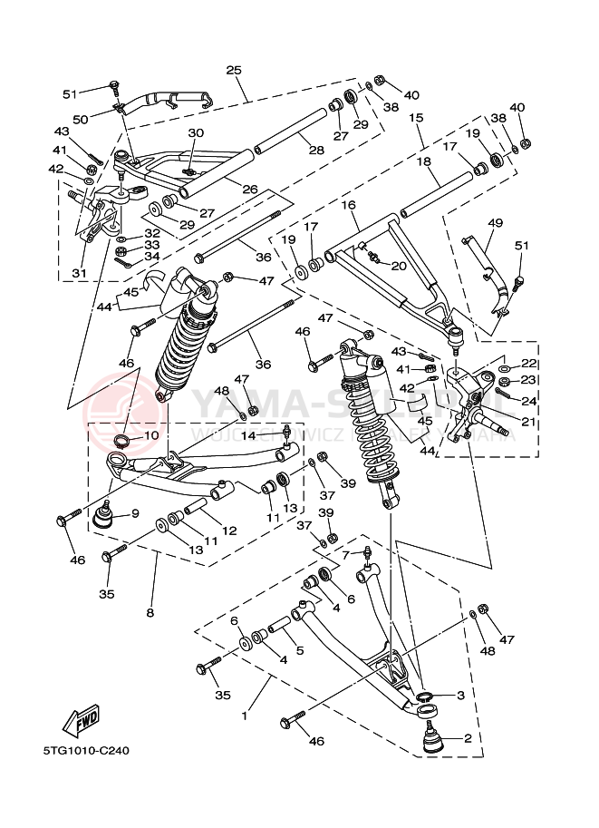 Schemat "Koło przód" do Yamaha YFZ450X