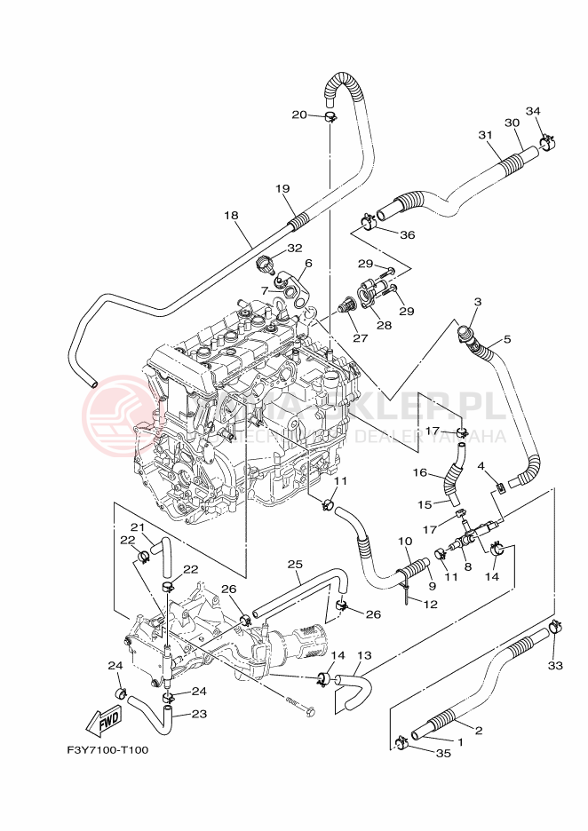 Schemat "Wydech końcowy" do Yamaha EX SPORT