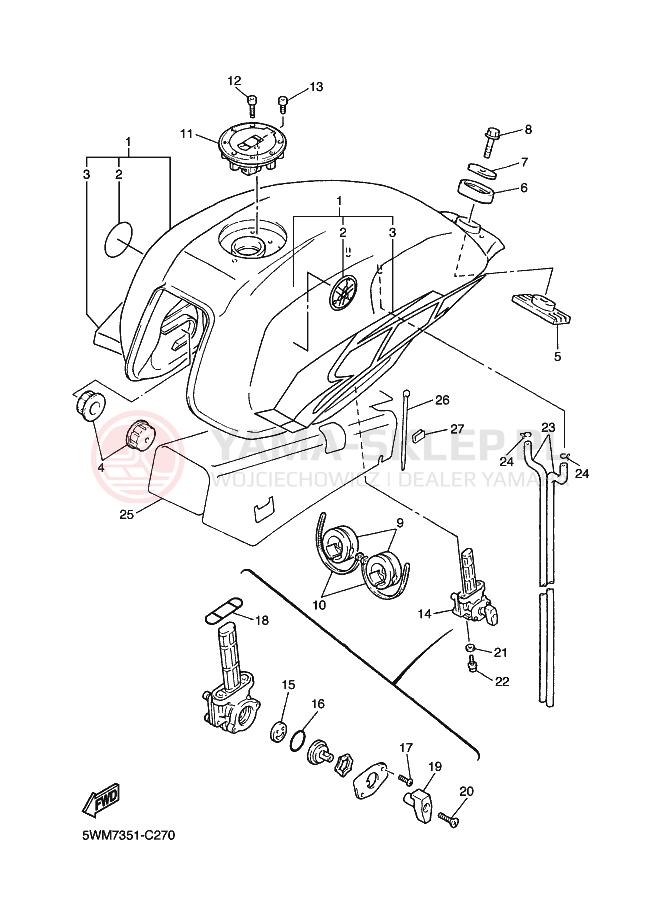 Schemat "zbiornik paliwa" do Yamaha XJR1300