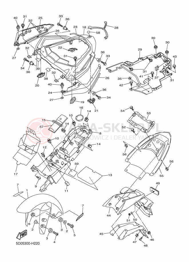 Schemat "błotnik" do Yamaha FAZER