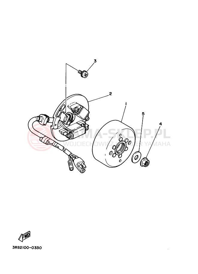 Schemat "prądnica" do Yamaha WR250Z