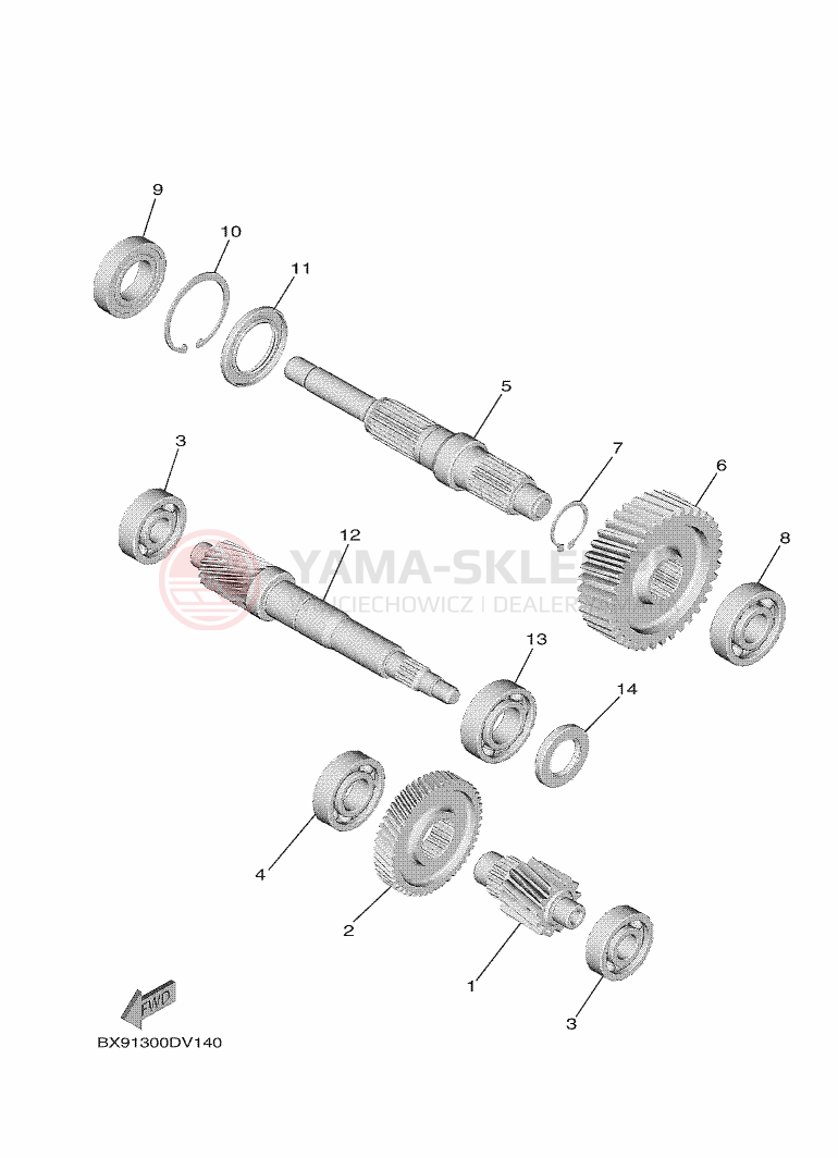 Schemat "Skrzynia biegów " do Yamaha TRICITY 300