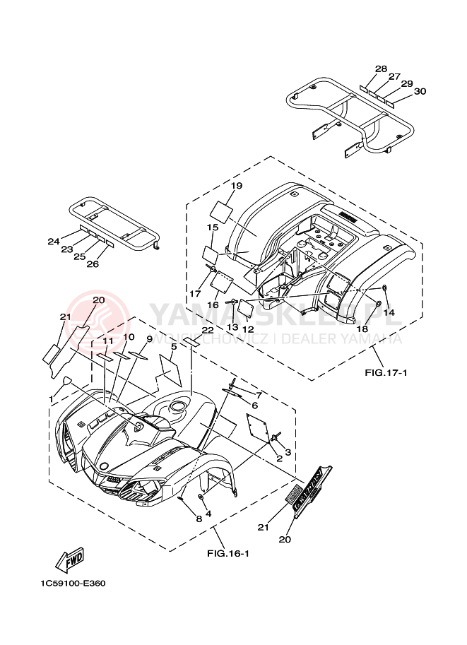Schemat "naklejki" do Yamaha GRIZZLY