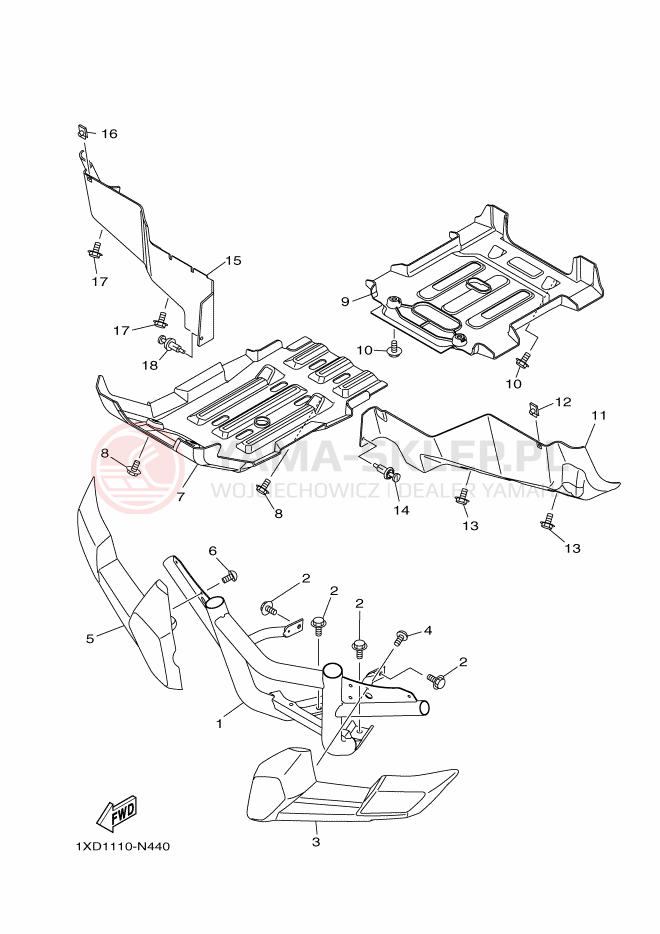 Schemat "RAMIĘ STERUJĄCE" do Yamaha VIKING