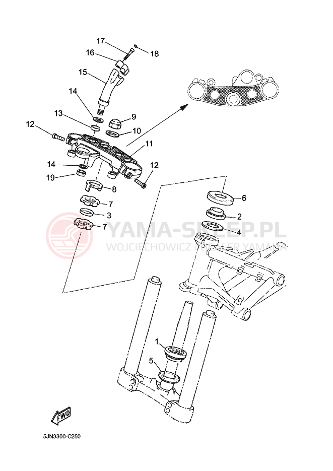 Schemat "Półki zawieszenia" do Yamaha BT1100