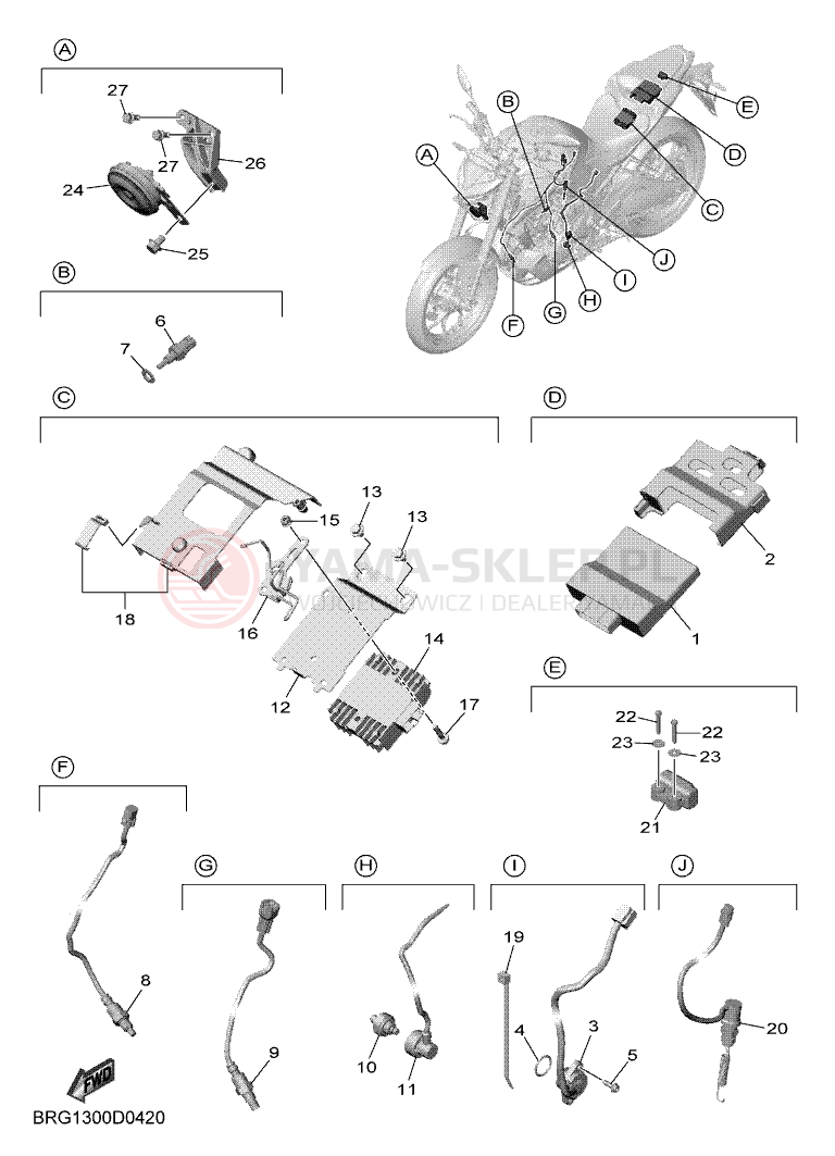 Schemat "układ elektryczny" do Yamaha MT-03