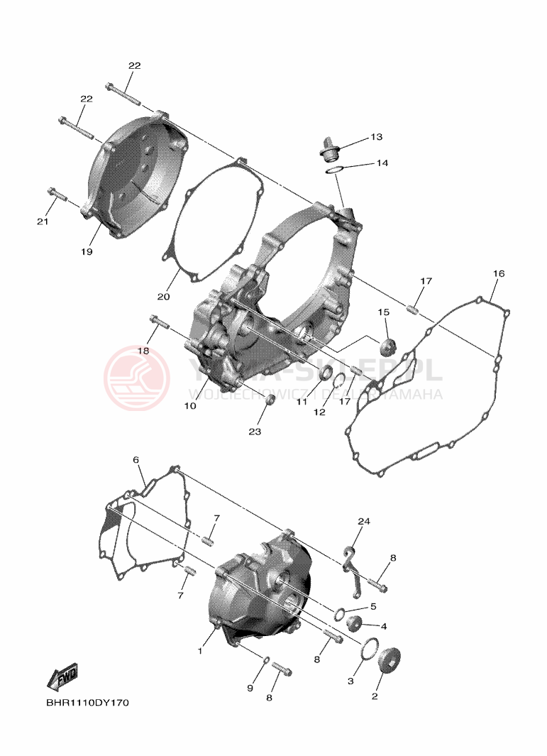Schemat "Pokrywa silnika" do Yamaha WR450F