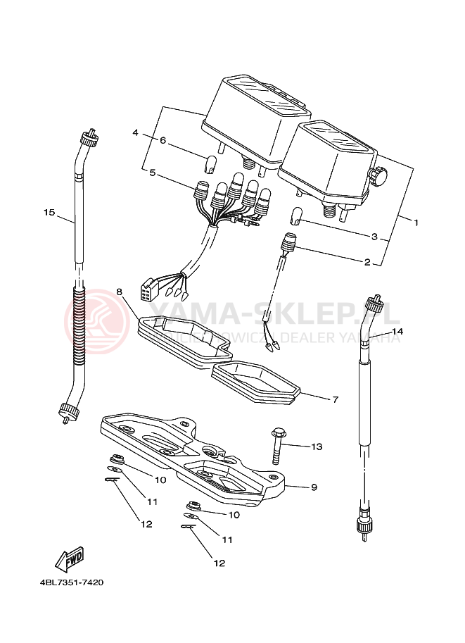 Schemat "licznik" do Yamaha DT125R