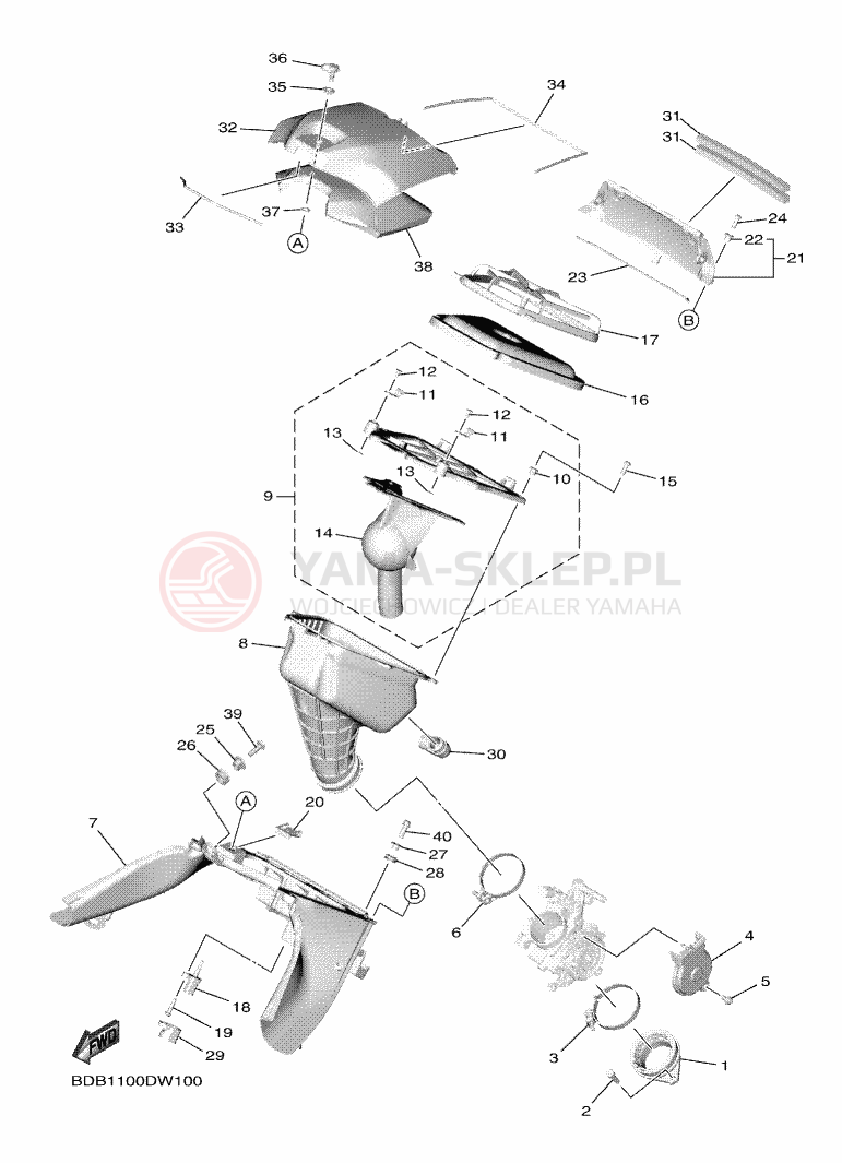 Schemat "Wtrysk paliwa" do Yamaha WR450F