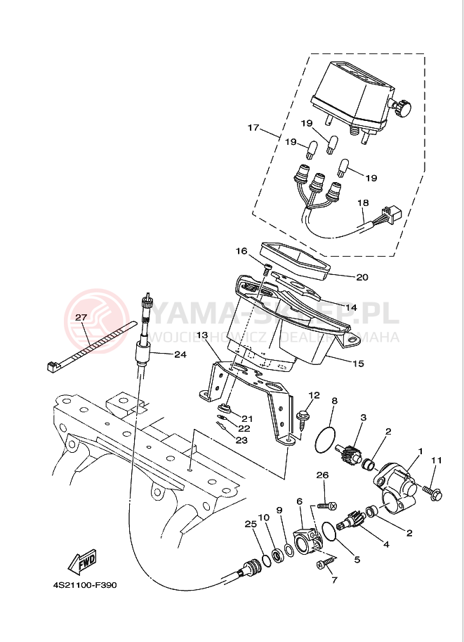 Schemat "licznik" do Yamaha GRIZZLY 350