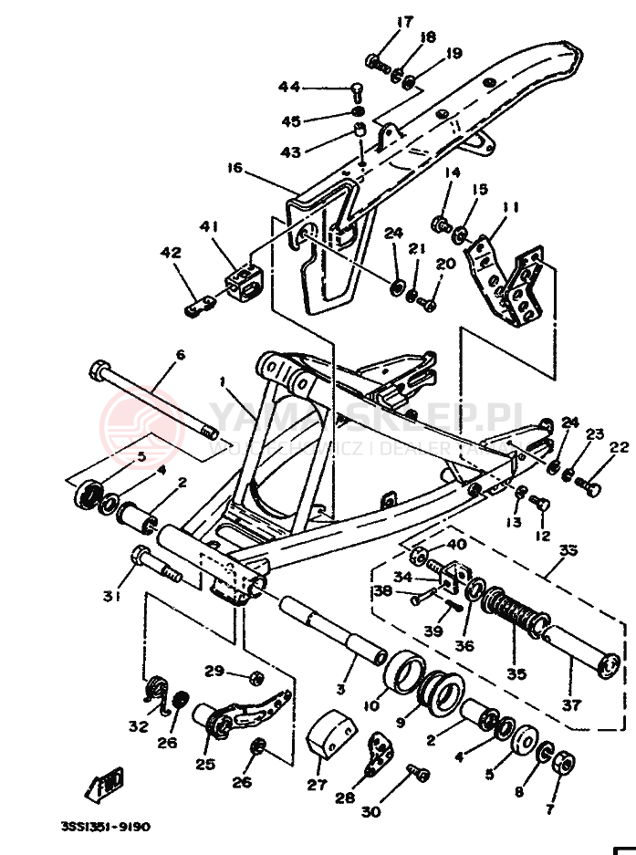Schemat "wahacz" do Yamaha DT125MX