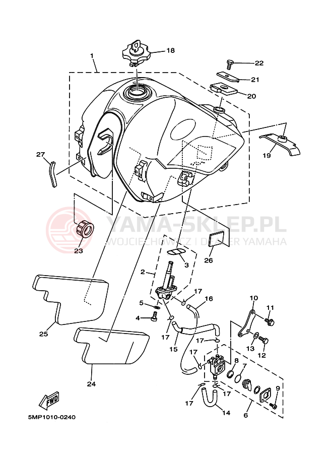 Schemat "zbiornik paliwa" do Yamaha XT225WE SEROW