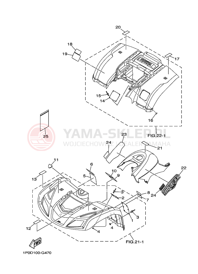 Schemat "naklejki" do Yamaha BIG BEAR 250