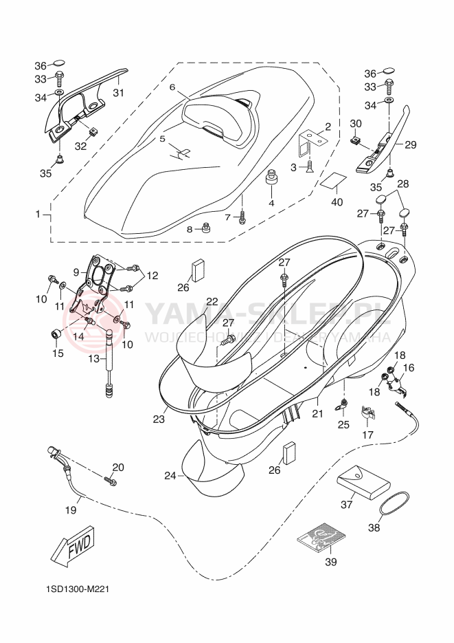 Schemat "siedzenie" do Yamaha X-MAX 400