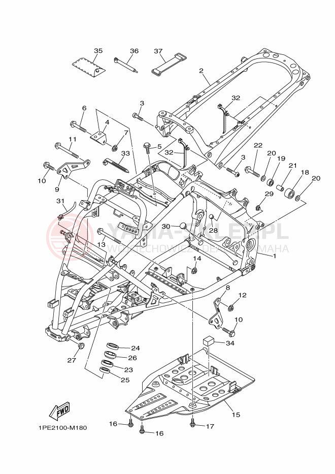 Schemat "rama" do Yamaha YFM700R