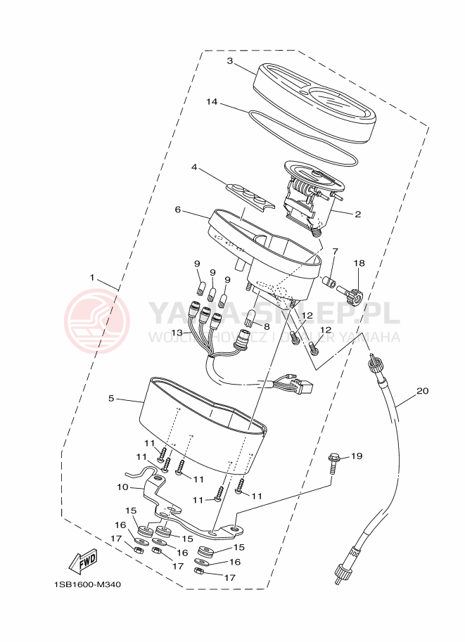 Schemat "licznik" do Yamaha XTZ125E
