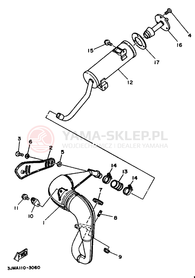 Schemat "Wydech końcowy" do Yamaha BLASTER