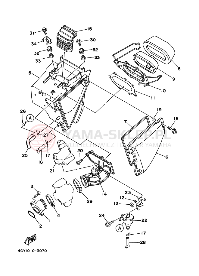 Schemat "Wtrysk paliwa" do Yamaha TT250R TT250RS