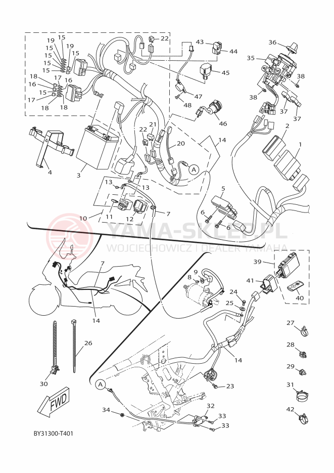 Schemat "układ elektryczny" do Yamaha XMAX 300