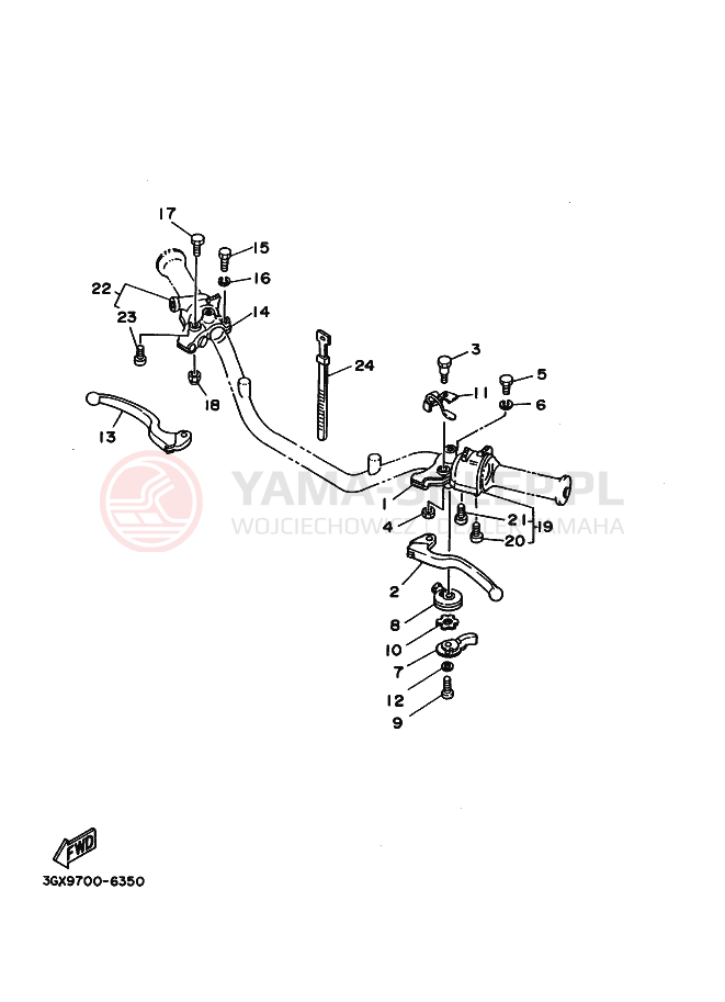 Schemat "Kierownica i osprzęt" do Yamaha AG200F