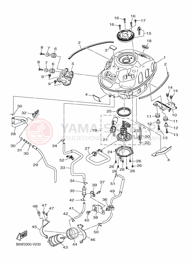 Schemat "zbiornik paliwa" do Yamaha MT-03