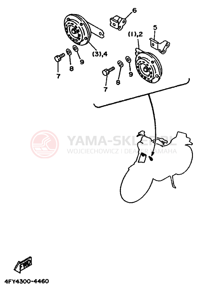 Schemat "układ elektryczny" do Yamaha XV750 VIRAGO