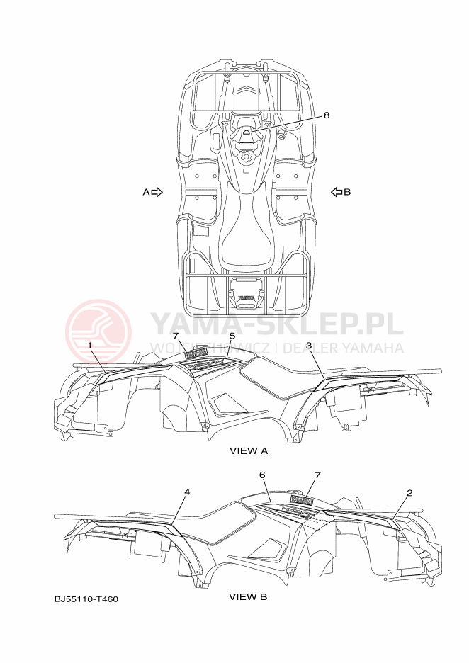 Schemat "naklejki" do Yamaha KODIAK 450