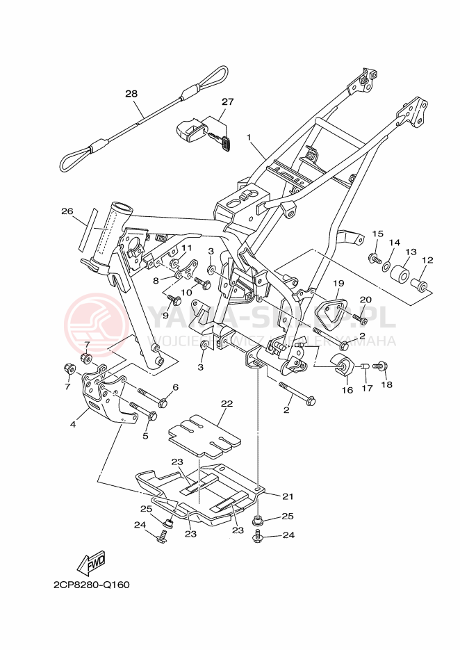 Schemat "rama" do Yamaha TT-R125LW