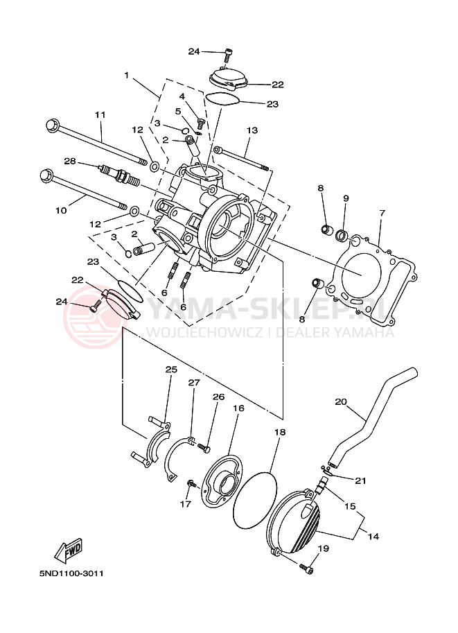 Schemat "głowica" do Yamaha KODIAK 2WD