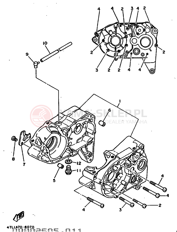 Schemat "Obudowa silnika" do Yamaha RX100
