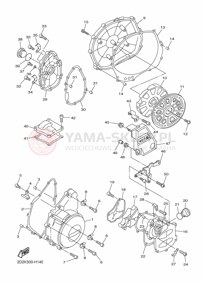 Schemat "Pokrywa silnika" do Yamaha FJR1300AS