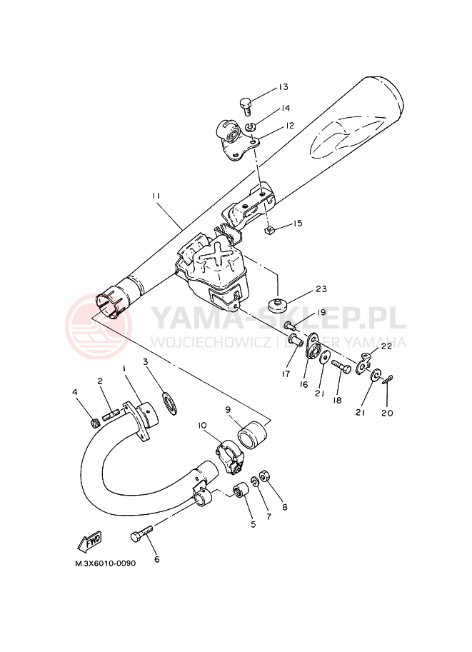 Schemat "Wydech końcowy" do Yamaha SR400 SR400C
