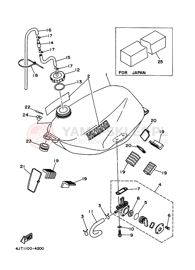 Schemat "zbiornik paliwa" do Yamaha TZ125
