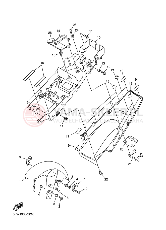 Schemat "błotnik" do Yamaha YZF-R1 R1
