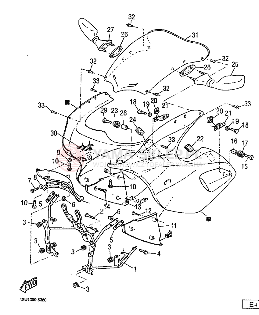 Schemat "POKRYWA SILNIKA" do Yamaha SZR660