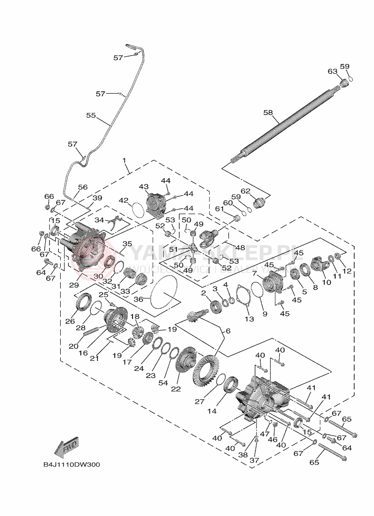 Schemat "Wał napędowy przód" do Yamaha WOLVERINE RMAX2 EPS LE