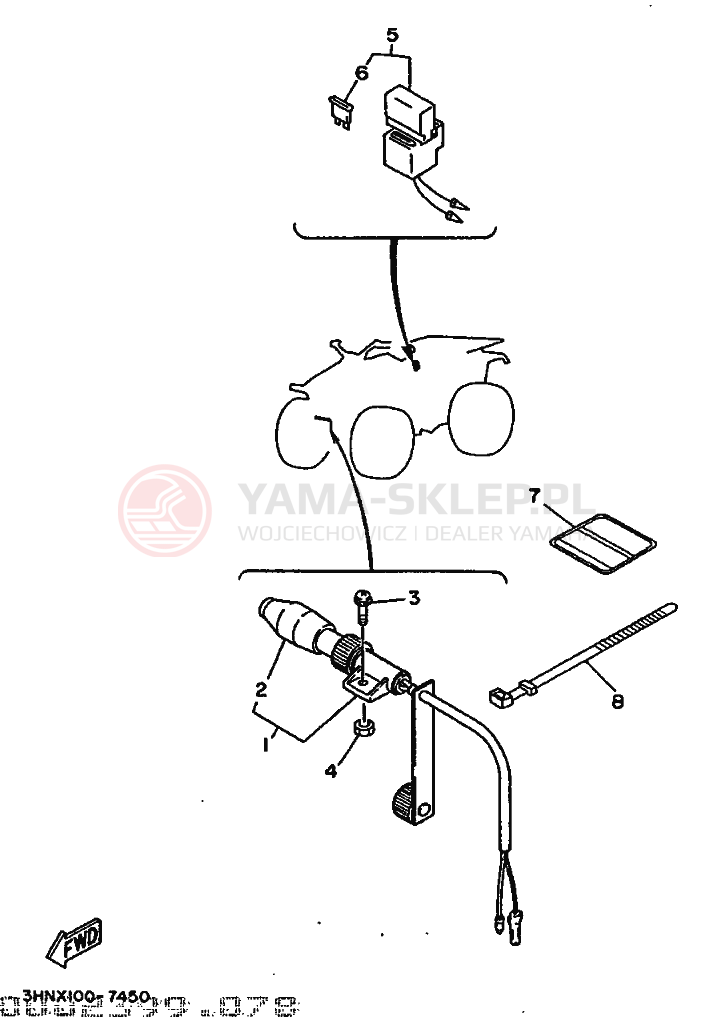 Schemat "układ elektryczny" do Yamaha YFM350FW